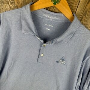 B. Draddy Polo Shirt Congressional Golf Club Blue Striped Pima Cotton Mens XXL